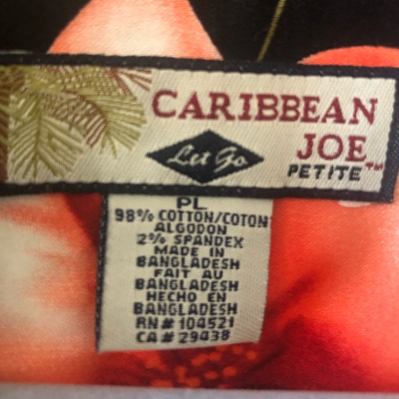 Caribbean Joe Floral Jean Jacket - Black, Pink, Green - Picture 6 of 8